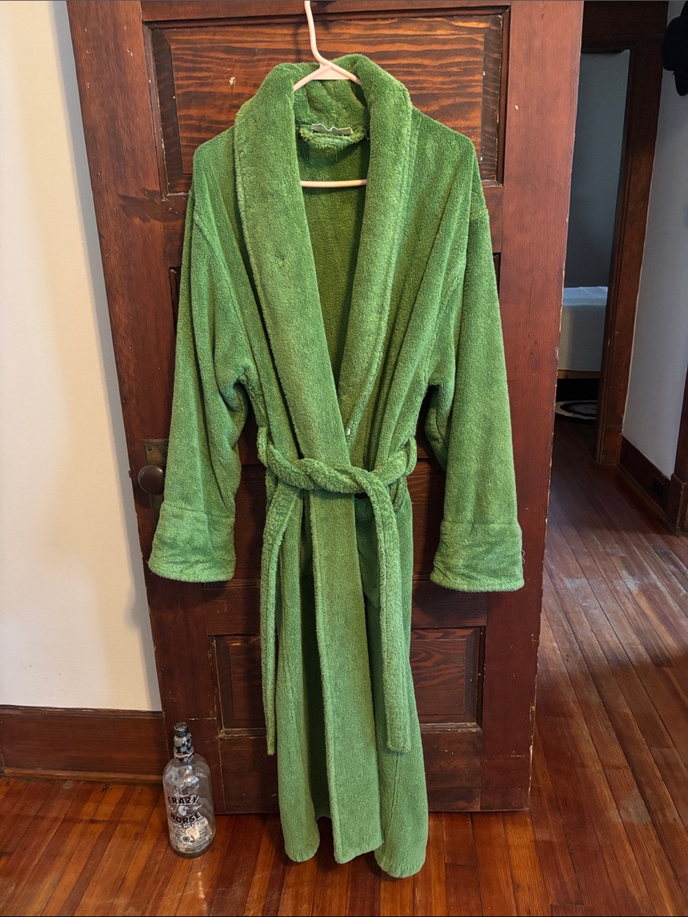 Plush Green Terry Cloth Bath Robe - Organic Cotton Green Robes Brand